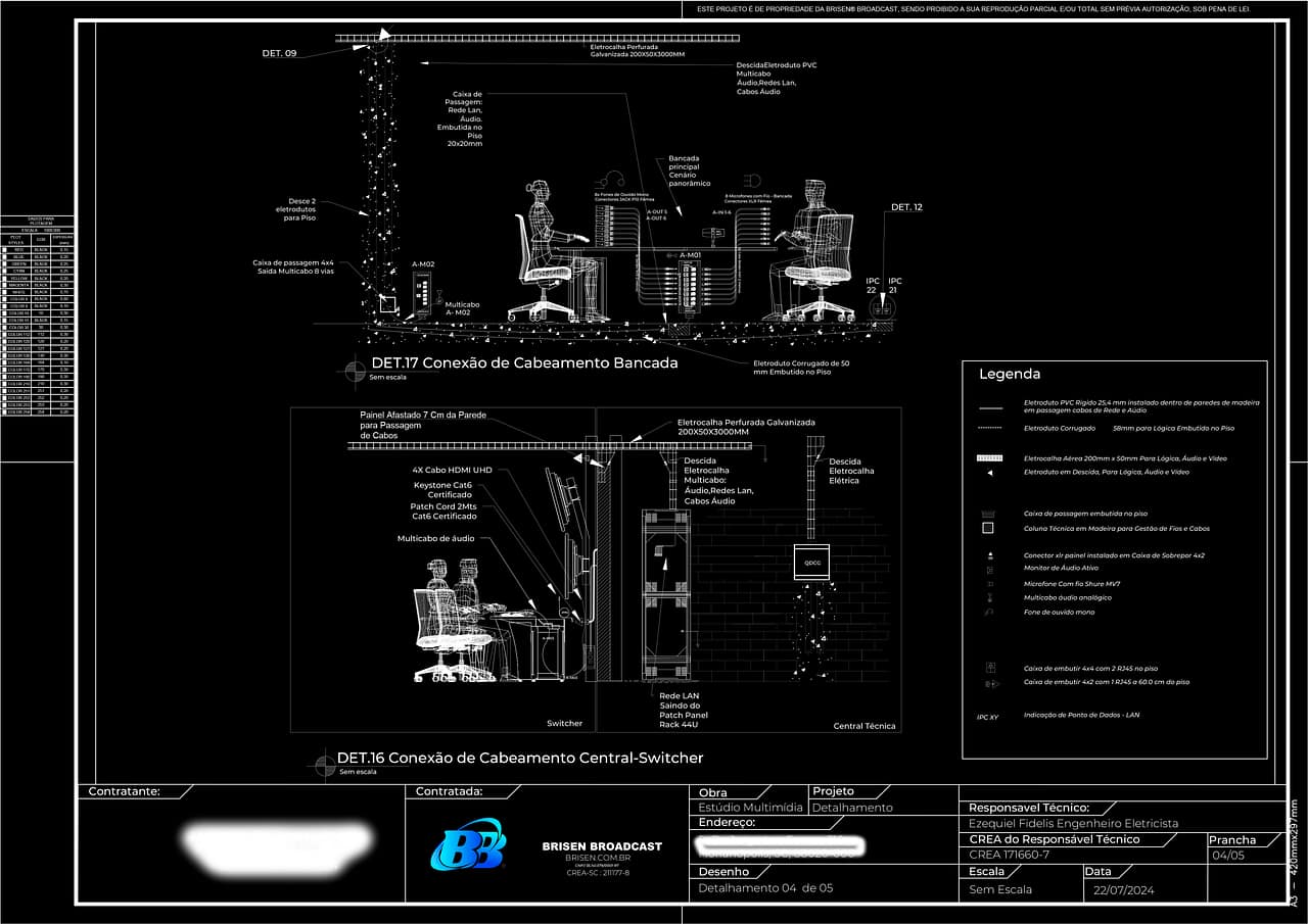 PROJETO DE ESTUDIO DE POADCAST, TV -Brisen ® A3 - Brisen™ Engenharia