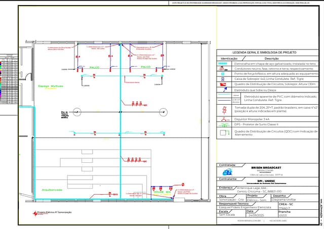 PROJETO ELETRICO SONORIZAÇÃO - Brisen™ Engenharia