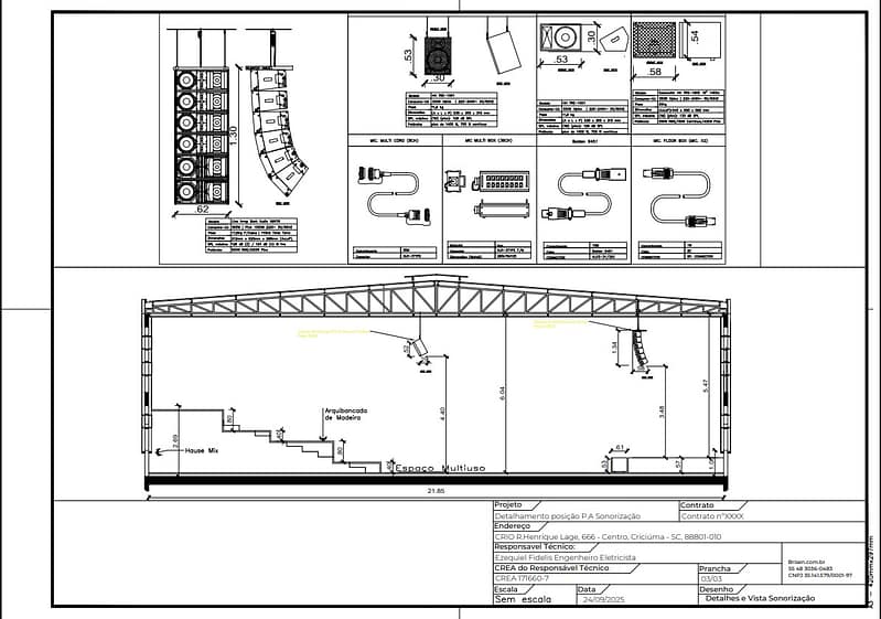 PROJETO SONORIZAÇÃO PROFISSIONAL SISTEMA DE SOM - Brisen™ Engenharia